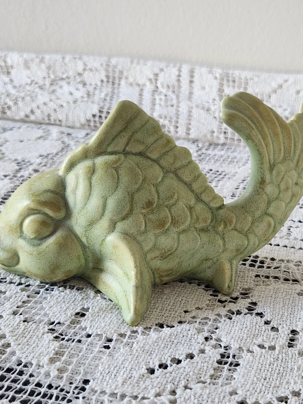 Decorative Ceramic Fish Figurine - Light Green